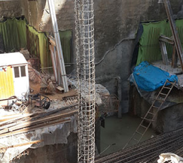 ساخت، حمل و نصب قفس آرماتور در چاه شمع