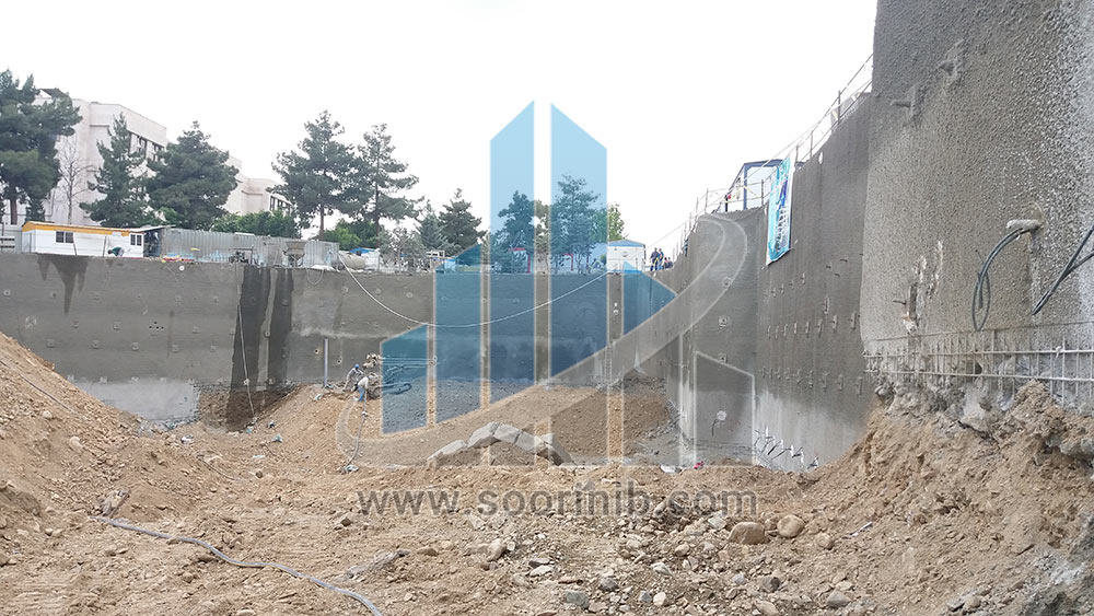 طراحی سیستم دایم با اجرای 420 متر طول شمع بتنی 