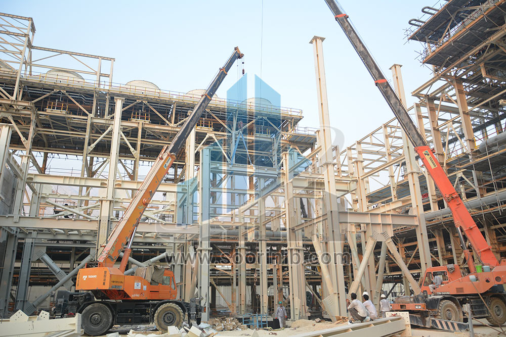 نصب 11000 تن اسکلت فلزی 