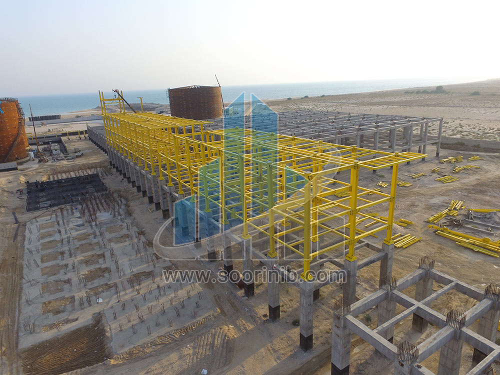 نصب 2700 تن اسکلت فلزی 