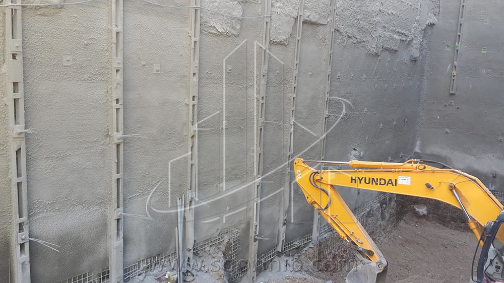  عملیات گودبرداری و تثبیت و پایدارسازی دیواره­های گود به روش اجرای نیلینگ و انکراژ و شمع فولادی