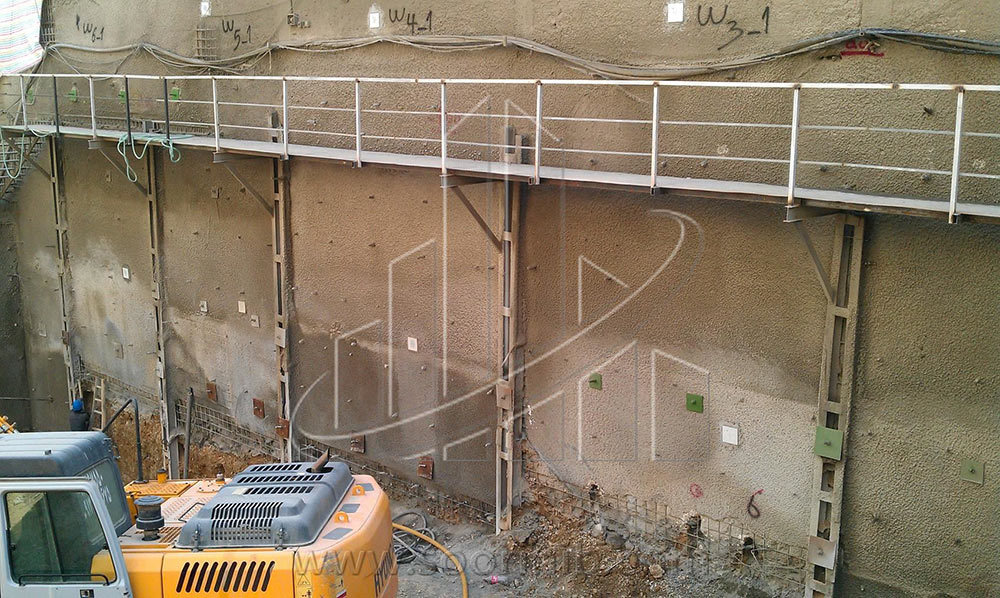 عملیات گودبرداری و تثبیت و پایدارسازی دیواره­های گود به روش اجرای نیلینگ و انکراژ